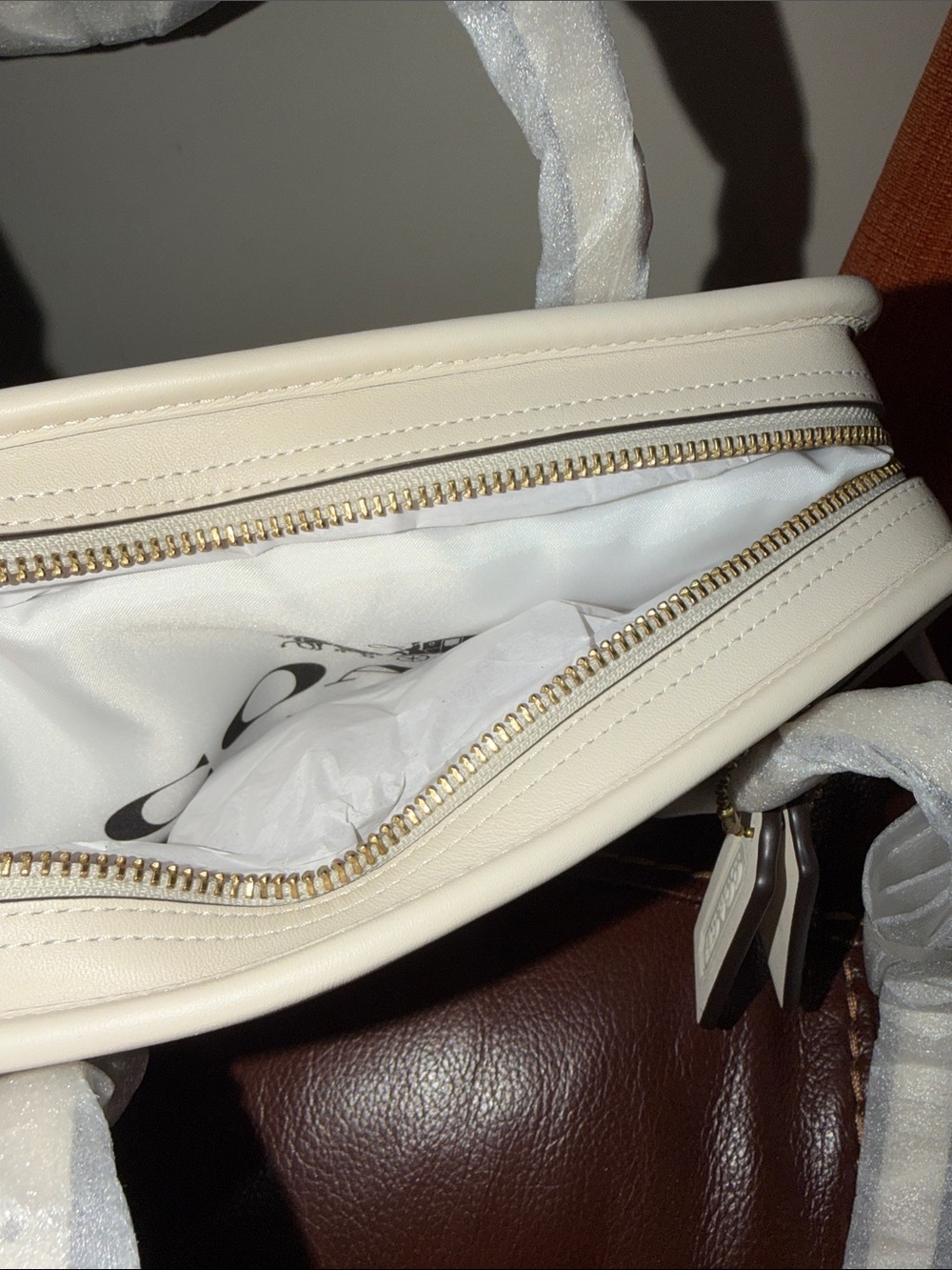 ‼️NEW Coach Swing Zip Small Chalk Leather Shoulder Bag - Picture 12 of 12